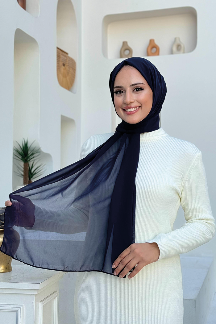 2019 Chiffon Hijab Navy