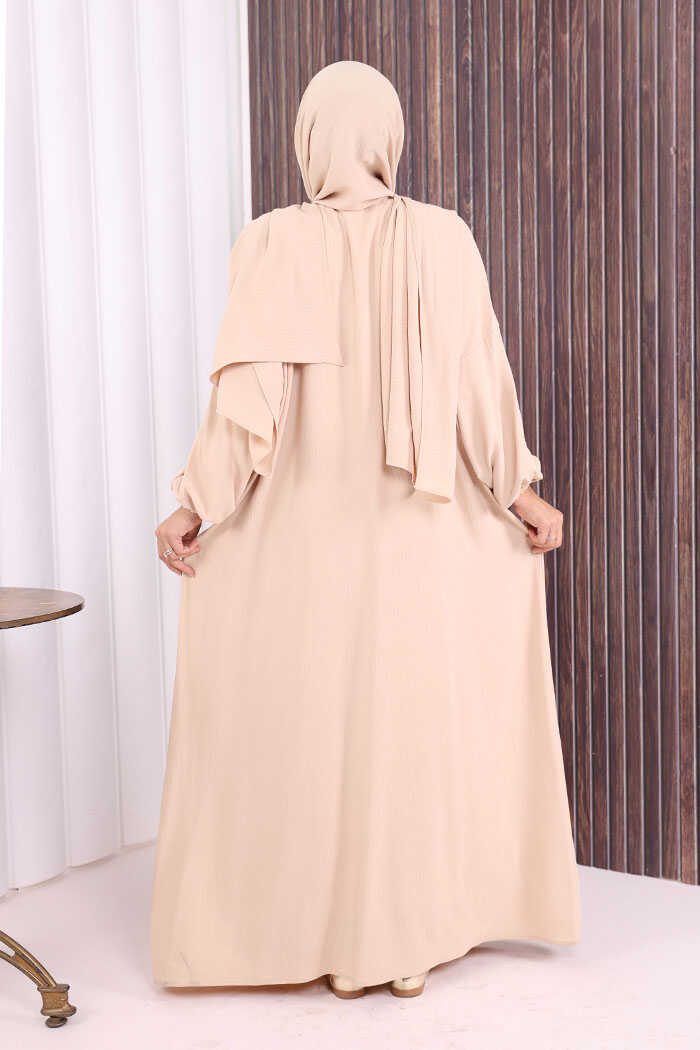 Prayer Dress with Matching Hijab 3857 Stone