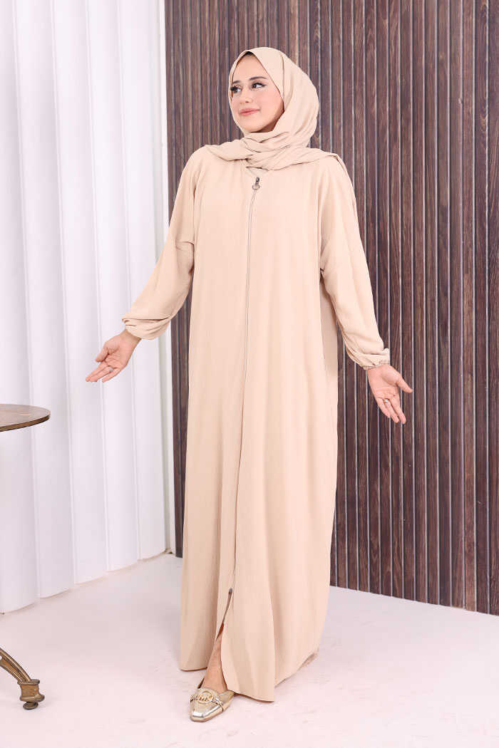 Prayer Dress with Matching Hijab 3857 Stone