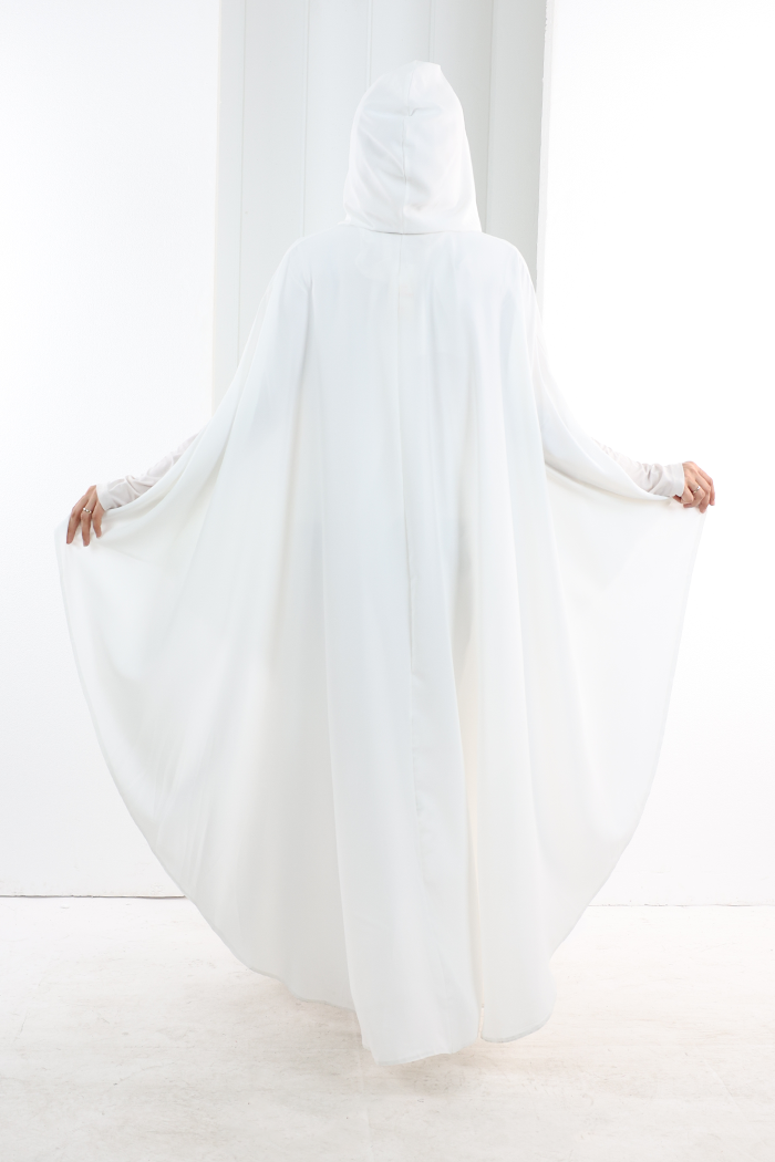 Hooded Zip Cape 7078 Ecru