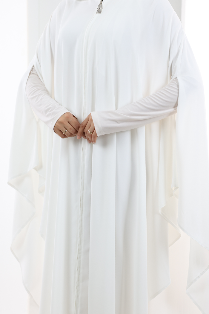 Hooded Zip Cape 7078 Ecru