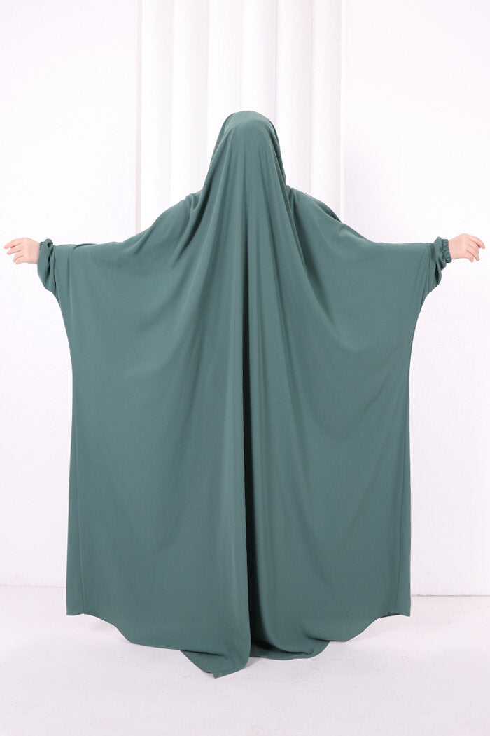 Built-In Niqab Ruffle Jilbab 6096 Mint