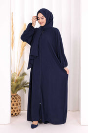 Prayer Dress with Matching Hijab 3857 Navy - view 2