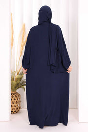 Prayer Dress with Matching Hijab 3857 Navy - view 4