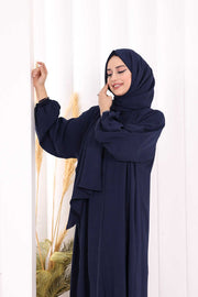 Prayer Dress with Matching Hijab 3857 Navy - view 5