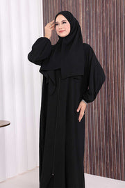 Prayer Dress with Matching Hijab 3857 Black - view 5