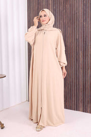Prayer Dress with Matching Shawl 3857 Stone front view