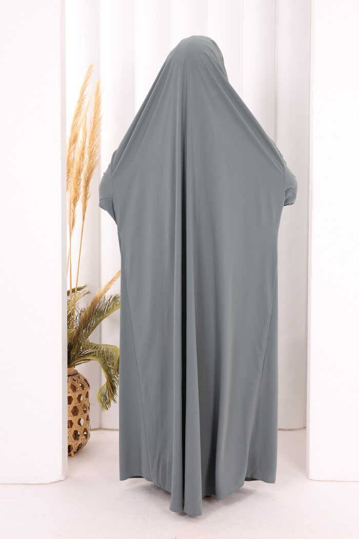 Medina-Fabric Built-In Niqab Ruffle Jilbab 6032 Mint