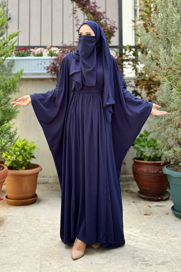 6038 Umrah Dress with Shawl and Niqab – Navy