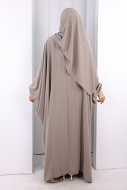 6038 Umrah Dress with Shawl and Niqab – Mink, view 3