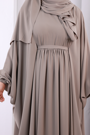 6038 Umrah Dress with Shawl and Niqab – Mink, view 5