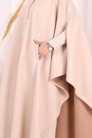 Coat-Fabric Batwing Poncho 70068 Stone - view 5