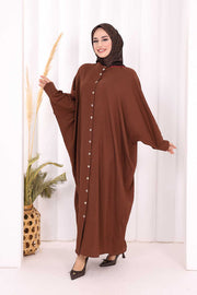Relaxed Button-Front Dress 7910 Brown - view 1