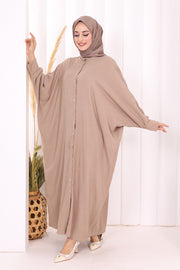 Relaxed Button-Front Dress 7910 Mink - view 4