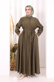 Full Button Hajj & Umrah Dress 7053 in Khaki, view 1