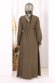 Full Button Hajj & Umrah Dress 7053 in Khaki, view 4