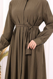 Full Button Hajj & Umrah Dress 7053 in Khaki, view 6