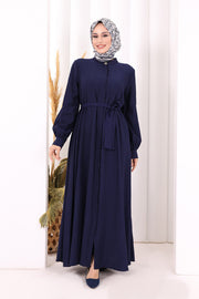 Full Button Hajj & Umrah Dress 7053 in Navy, view 2