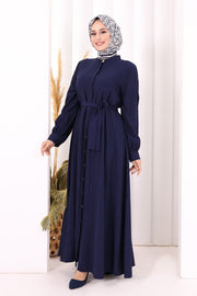Full Button Hajj & Umrah Dress 7053 in Navy, view 3