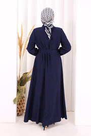 Full Button Hajj & Umrah Dress 7053 in Navy, view 4