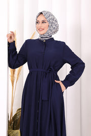 Full Button Hajj & Umrah Dress 7053 in Navy, view 5