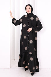 Full-Button Embroidered Dress 6099 Mink - view 4