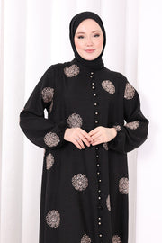 Full-Button Embroidered Dress 6099 Mink - view 5