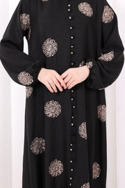 Full-Button Embroidered Dress 6099 Mink - view 6