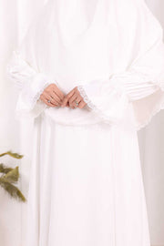 Lace-Detailed Ruffle Prayer Dress 6061 Ecru - view 5