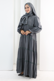 Lace-Detailed Modest Dress 6087 Dark Gray - view 3