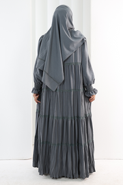 Lace-Detailed Modest Dress 6087 Dark Gray - view 4