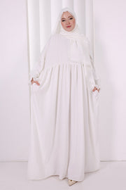 Lace-Detailed Prayer Dress 6095 Ecru