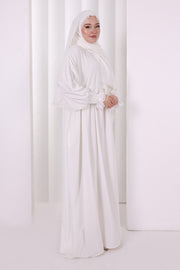 Lace-Detailed Prayer Dress 6095 Ecru - view 3