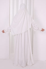 Lace-Detailed Prayer Dress 6095 Ecru - view 4