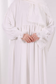 Lace-Detailed Prayer Dress 6095 Ecru - view 6