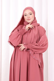 Lace-Detailed Prayer Dress 6095 Dusty Rose view 5