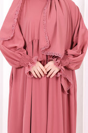 Lace-Detailed Prayer Dress 6095 Dusty Rose view 6