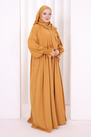 Lace-Detailed Prayer Dress 6095 Mustard view 2