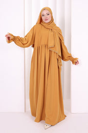 Lace-Detailed Prayer Dress 6095 Mustard view 3