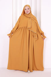 Lace-Detailed Prayer Dress 6095 Mustard view 4