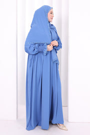 Lace-Detailed Prayer Dress 6095 Indigo view 2