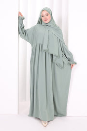 Lace-Detailed Prayer Dress 6095 Mint view 3