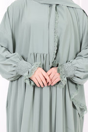 Lace-Detailed Prayer Dress 6095 Mint view 6