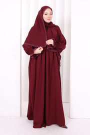 Lace-Detailed Prayer Dress 6095 Plum view 3