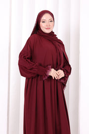 Lace-Detailed Prayer Dress 6095 Plum view 5