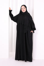 Lace-Detailed Prayer Dress 6095 Black - view 2