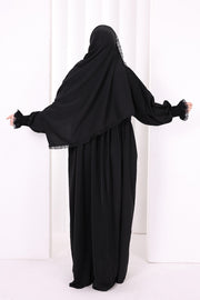 Lace-Detailed Prayer Dress 6095 Black - view 4
