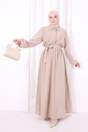 Button-Detailed Dress 6097 Mink