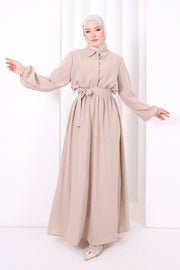 Button-Detailed Dress 6097 Mink - view 2