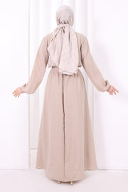 Button-Detailed Dress 6097 Mink - view 5